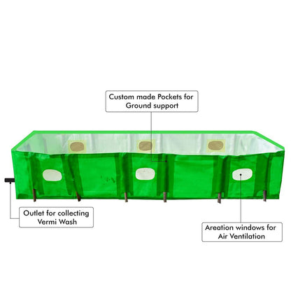 12x4x2 Feet Vermicompost Bed, HDPE, 450 Gsm, For Compost Making